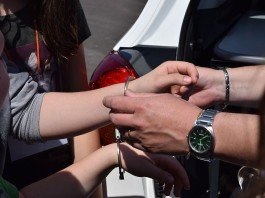 police officer arresting