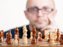 man playing chess